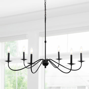 Wicklow 34.75" Bohemian Farmhouse Iron LED Chandelier